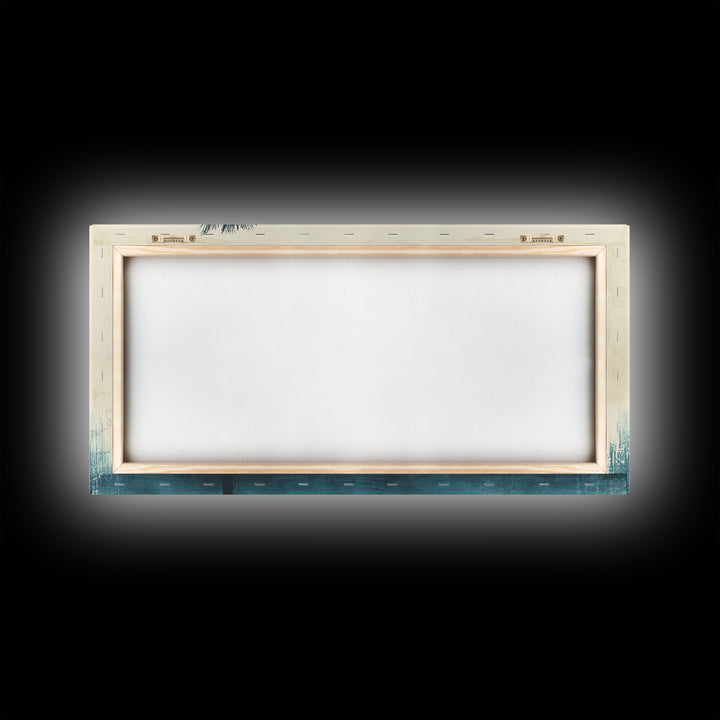 Abstract Palm Tree Nautical Oil Painting Canvas Print Ready To Hang