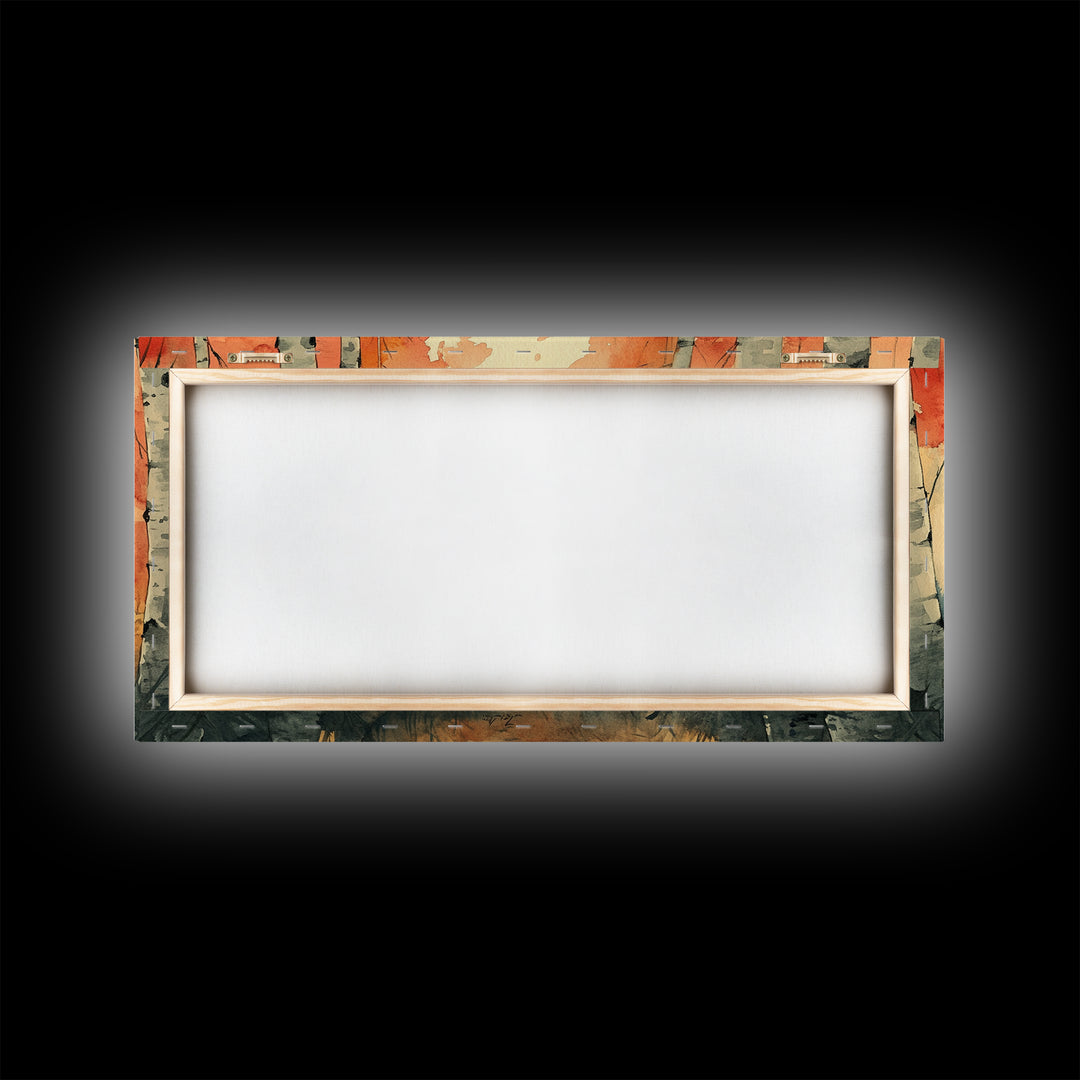 Birch Tree Landscape Painting Print, Accent Piece, Accent Wall Art, Autumn Landscape Canvas Print, Birch Forest Art, Watercolor Birches