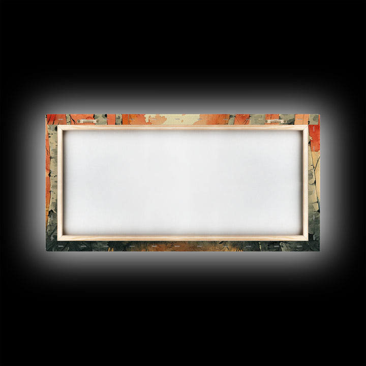 Birch Tree Landscape Painting Print, Accent Piece, Accent Wall Art, Autumn Landscape Canvas Print, Birch Forest Art, Watercolor Birches