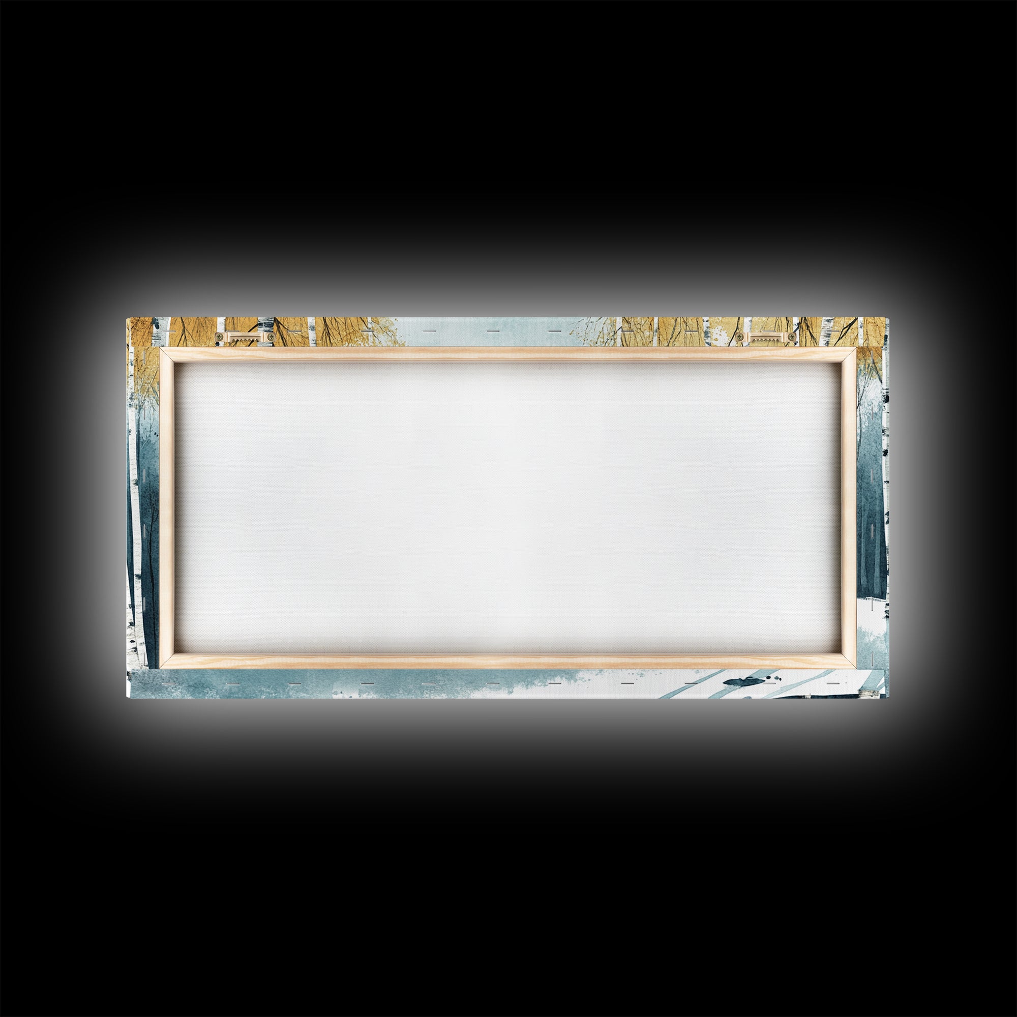 Birch Tree Forest in Winter Framed Canvas Print Ready To Hang Wall Decor, Winter Art, Winter Decor, Birch Painting, Aspen Trees Forest Art