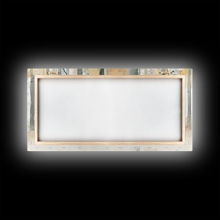 Aspen Trees Oil Painting Print Canvas, Autumn Aspens Print, Muted White Winter Wall Art, Country Farmhouse Wall Decor, Abstract Landscape Art