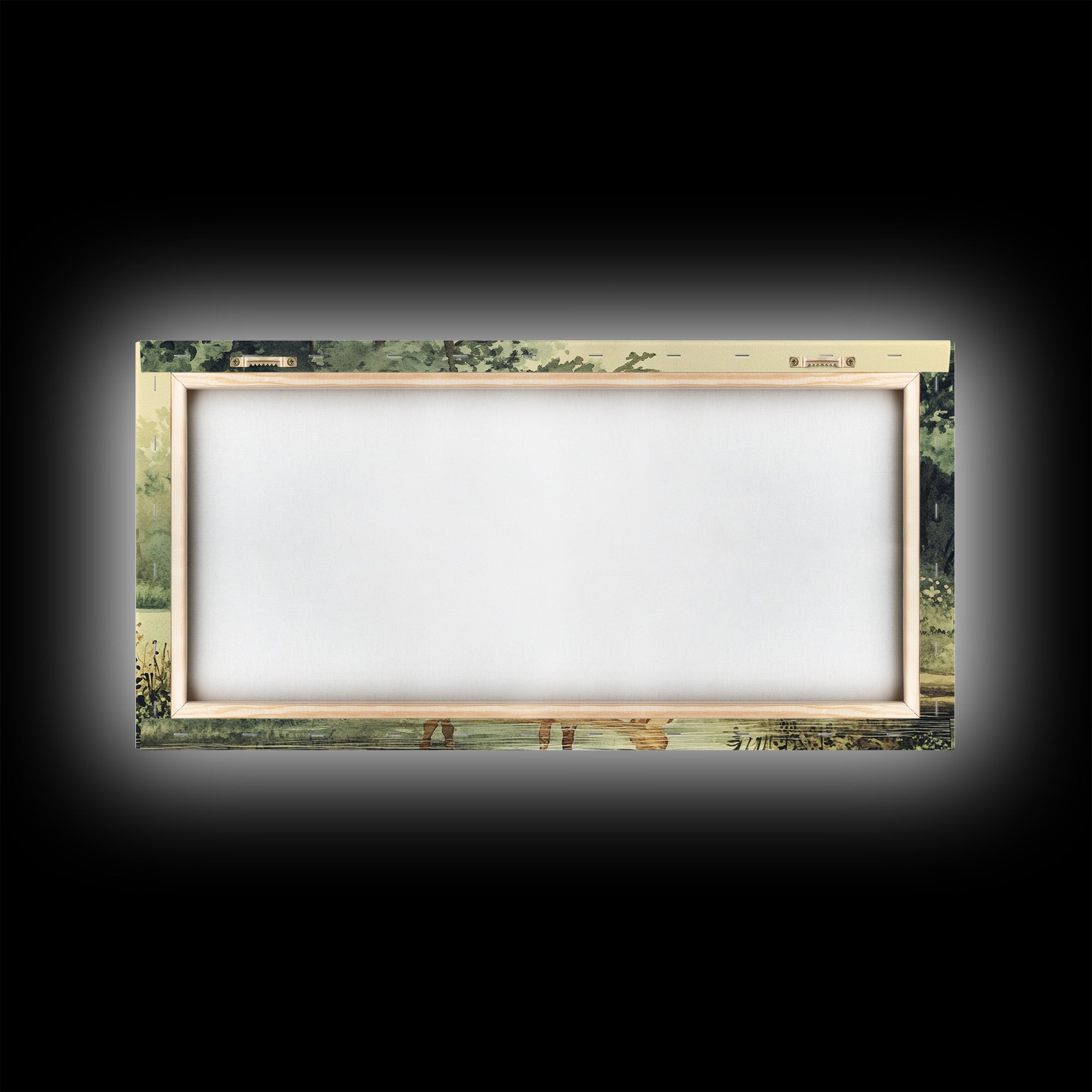 Deer Drinking Water in Forest Painting Print, Deer Painting, Cabin Decor, Cabin Wall Art, Framed Canvas Print, Nature Lover Gift, Nature Art