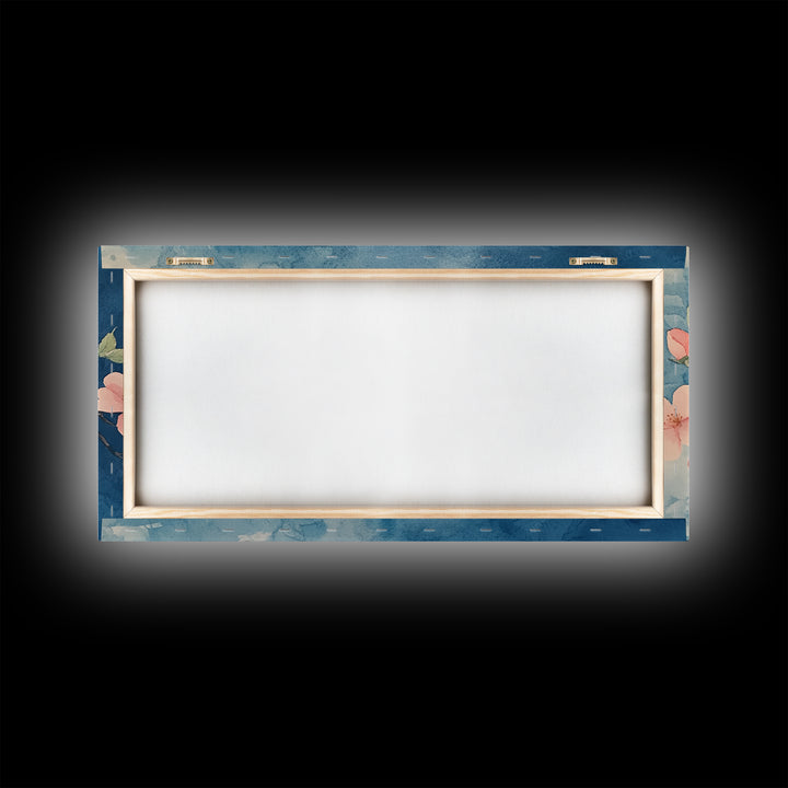 Cherry Blossoms Wall Art Canvas Print  - Pink Cherry Blossom Canvas Oil Painting - Wabi Sabi Wall Art - Purple Tree Nature Decor