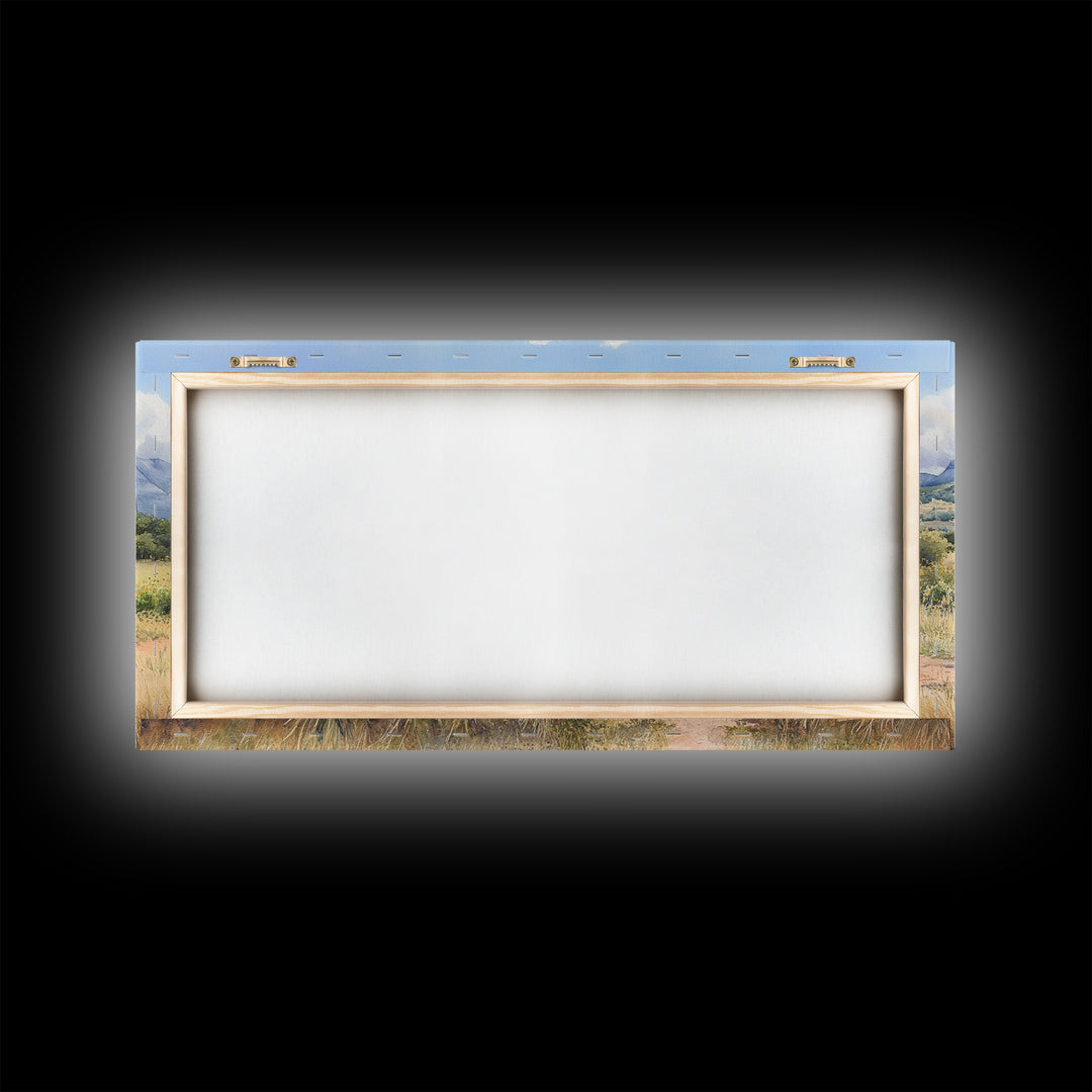 Abandoned Cabin In The Nevada Desert - Framed Canvas Print - Kitsch Wall Art - Desert Landscape Painting - Barn Oil Painting - Desert Art