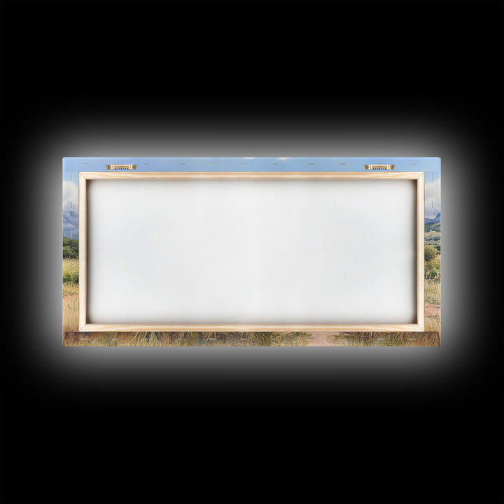 Abandoned Cabin In The Nevada Desert - Framed Canvas Print - Kitsch Wall Art - Desert Landscape Painting - Barn Oil Painting - Desert Art