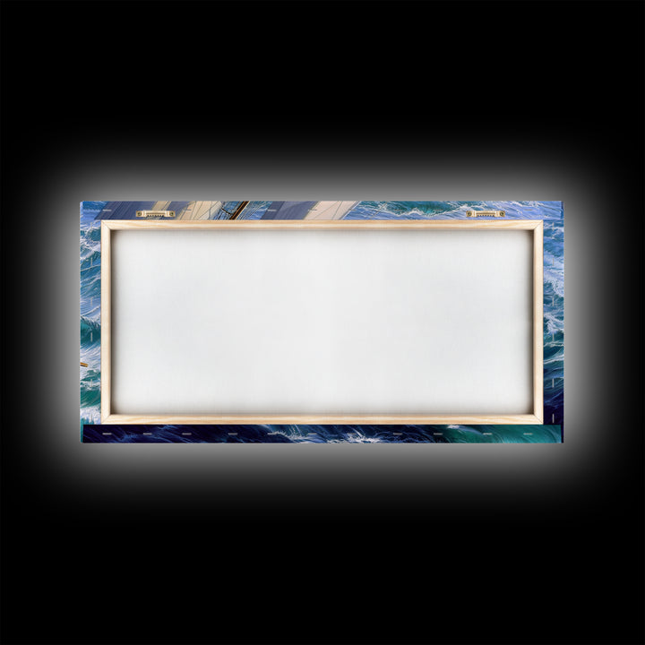 Bird's Eye View of a Retro Sailboat Painting Print, Sailboat Wall Art, Nautical Decor, Sailing Gift Idea, Sailing Wall Art