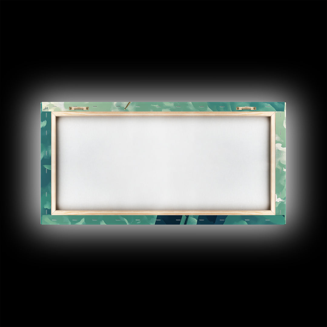 Bird's Eye View of a Sailboat Nautical Painting Print, Framed Canvas Art, Statement Piece, Nautical Centerpiece Wall Art