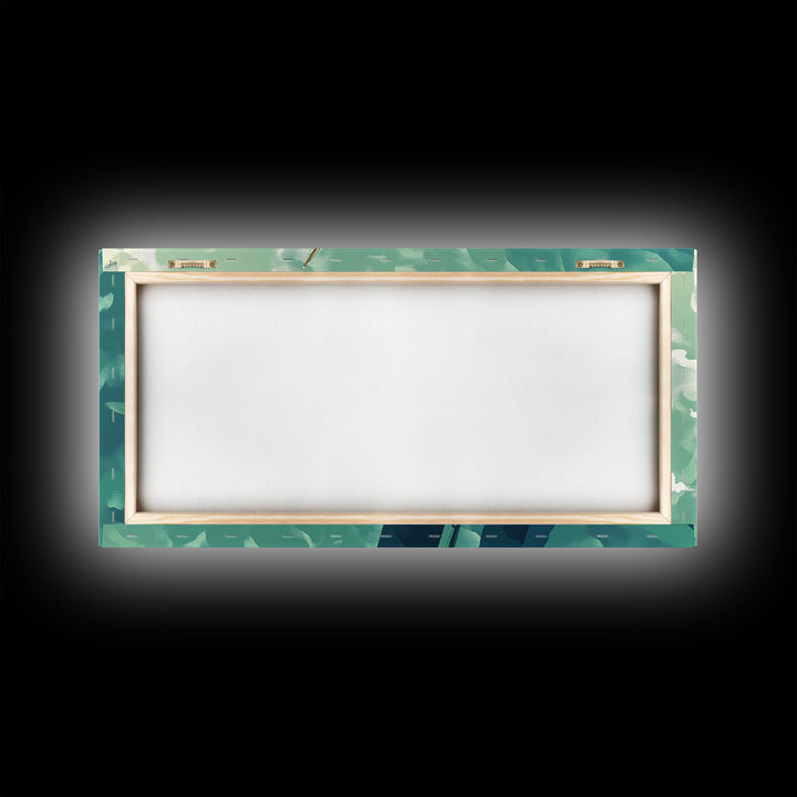 Bird's Eye View of a Sailboat Nautical Painting Print, Framed Canvas Art, Statement Piece, Nautical Centerpiece Wall Art