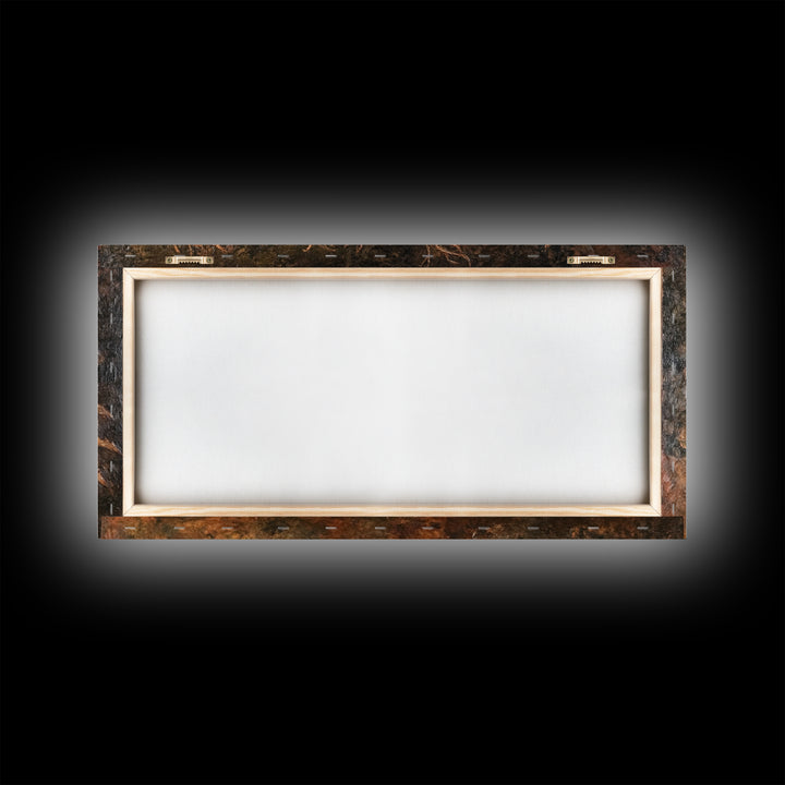 Deer In The Forest 19th Century Folk Art Style Canvas Print, Folk Art Oil Painting Print, Liminal Art, Abstract Painting Home Decor