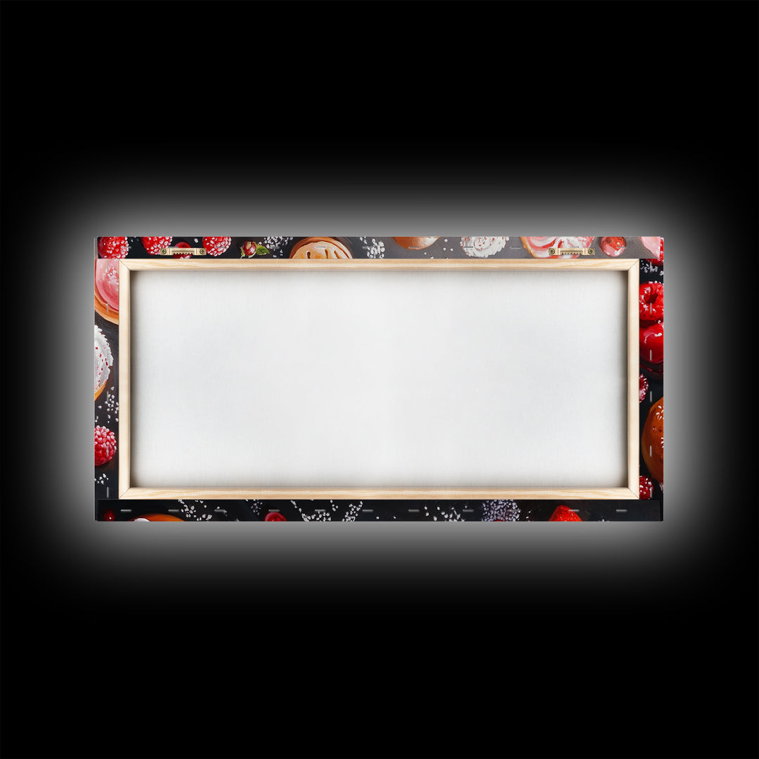 Donuts and Deserts Oil Painting Print, Canvas Art, Bakery Wall Art, Bakery Decor, Kitchen Wall Art