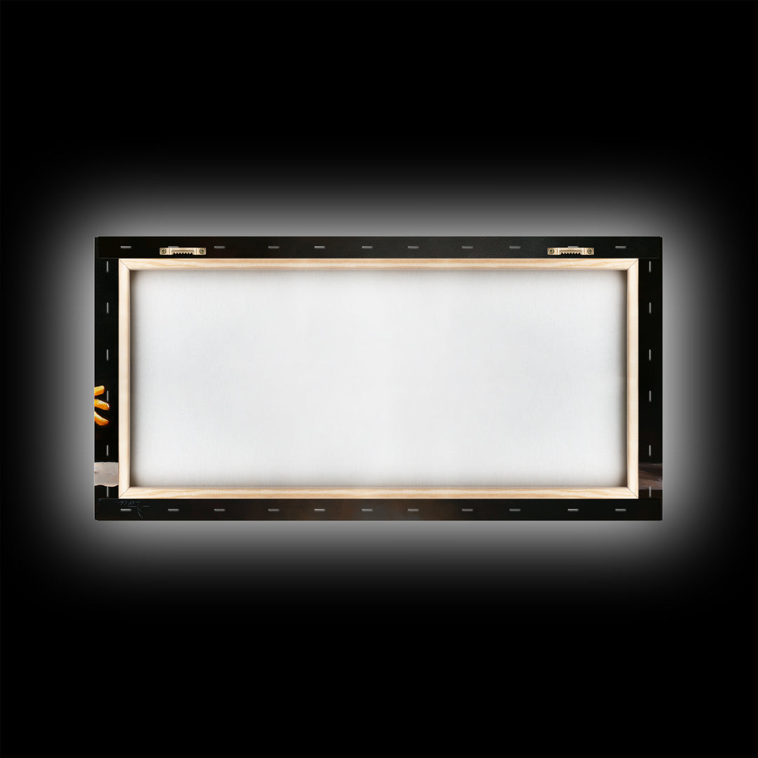 Burger and Fries Framed Canvas Print, Kitchen Canvas Art, Kitchen Wall Art, Burger Painting, Burger Art, Dining Room Wall Art