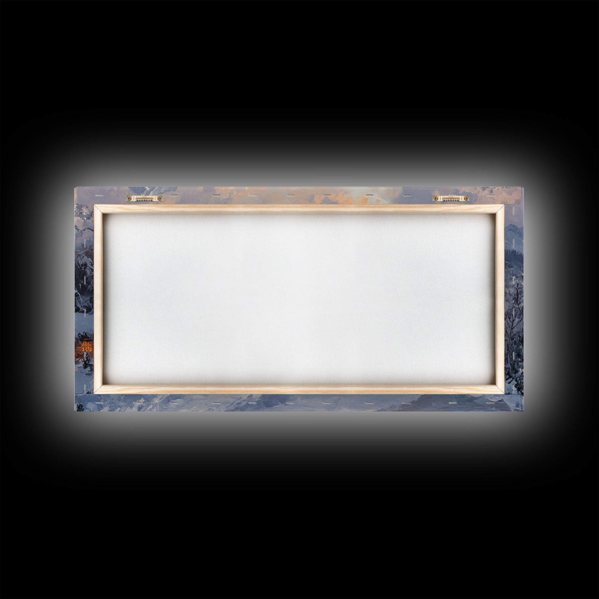 Christmas Mountain Village Oil Painting Print, Framed Canvas, Retro Christmas, Christmas Mountain Landscape Painting, Christmas Art