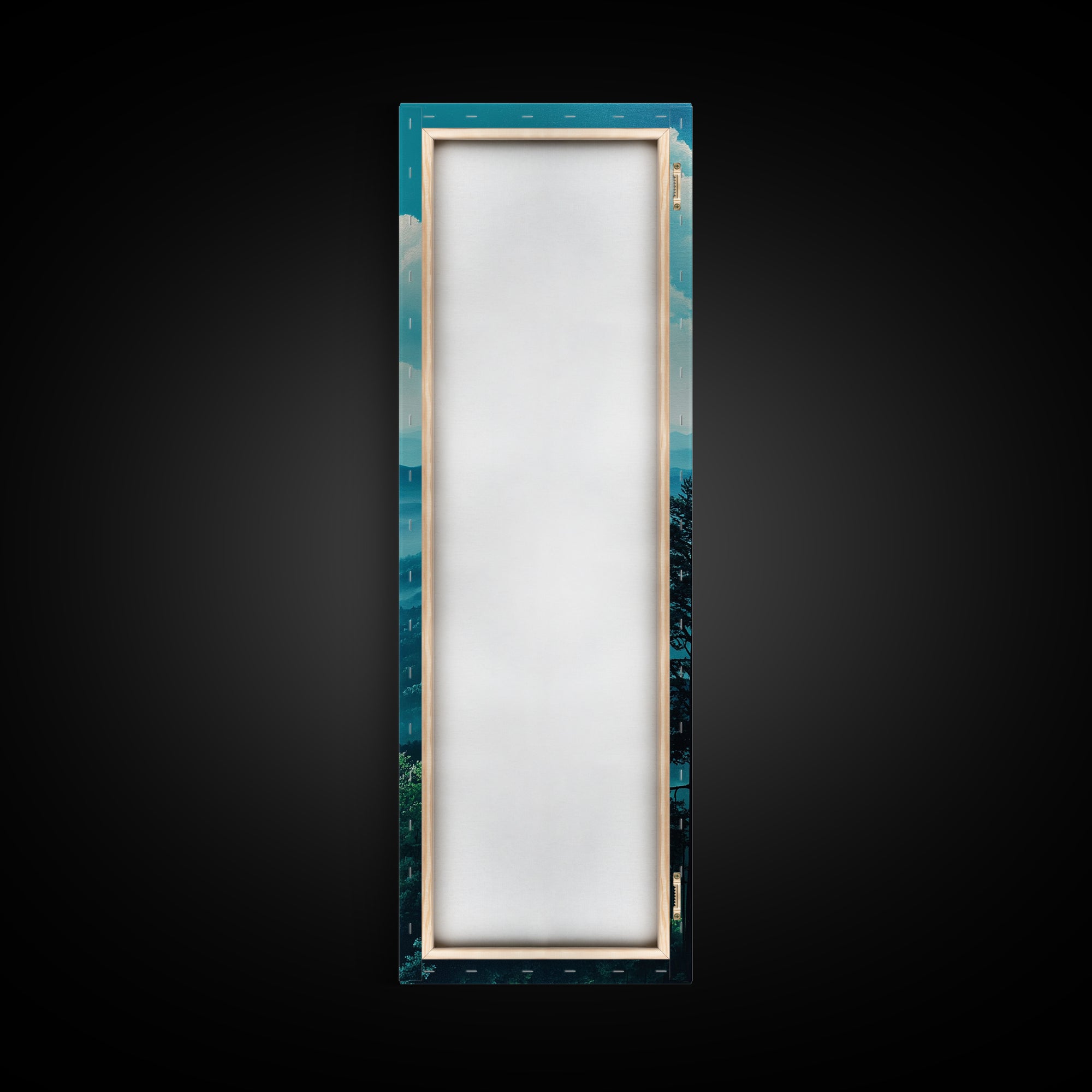 Bright Morning Mountains Framed Canvas Print Serene Nature Landscape Art, Blue and Green Wall Art, Smoky Mountain Art, Living Room Decor, Above Sofa Art