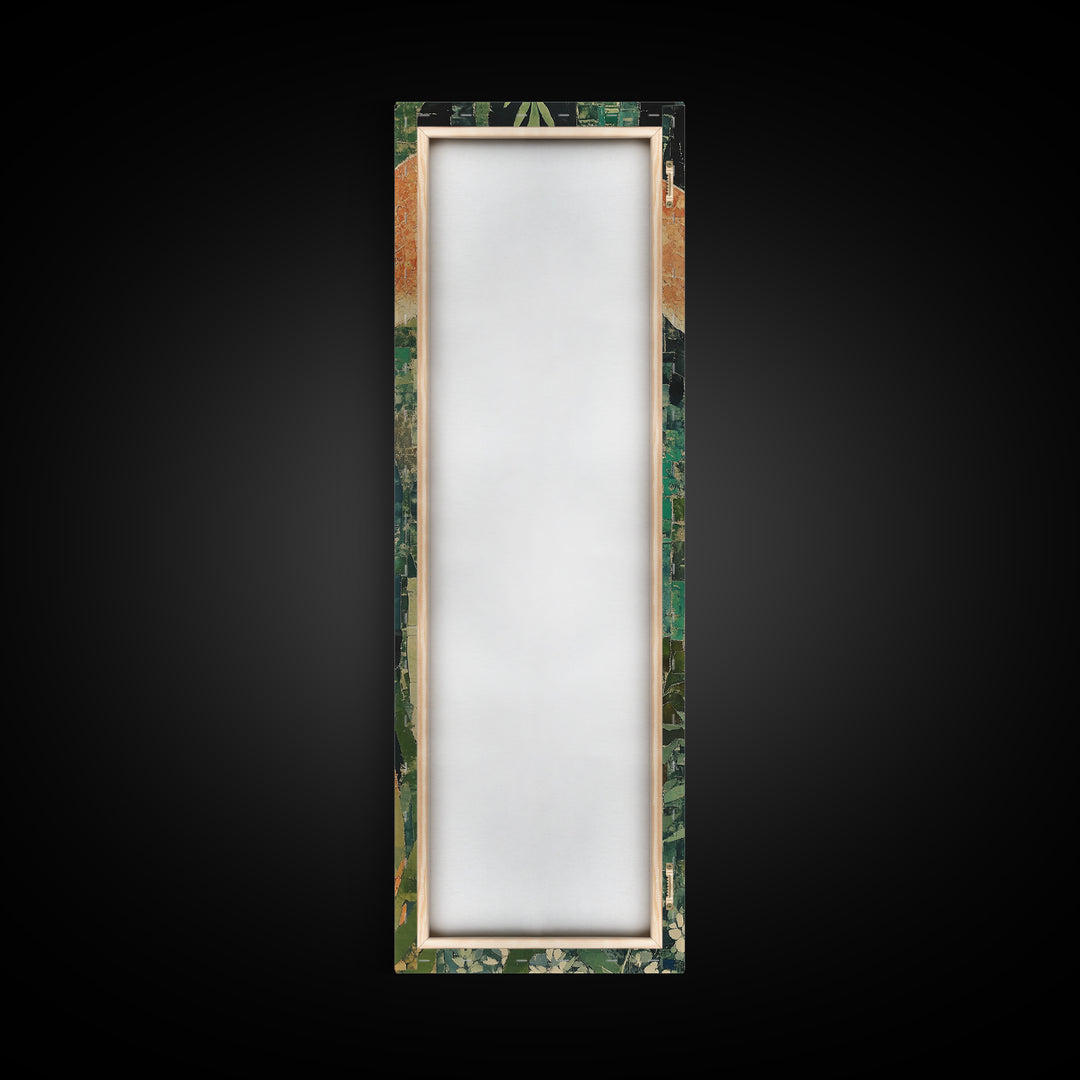 Canvas Print of Gentle Deer in Floral Forest, Boho Art, Whimsical Wall Art, Animal Decor, Tall Narrow Wall Art, Woodland Theme