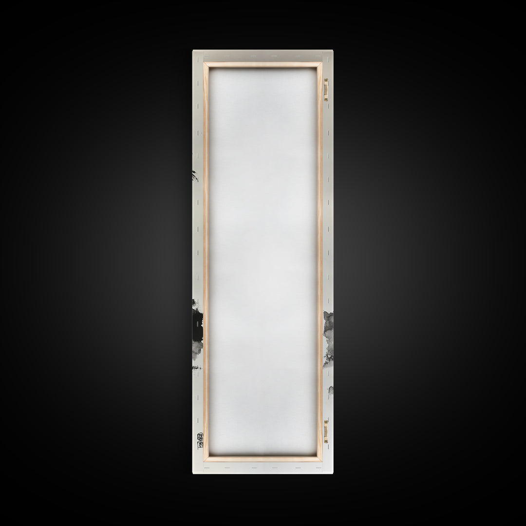 Canvas Print Black and White Palm Tree Painting Minimalist Tropical Wall Art, Wabi Sabi Art, Above Couch Decor, Tall Skinny Art Print