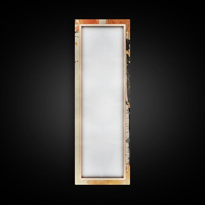 Autumn Forest Path Framed Canvas Print – Cozy Fall Art, Rustic Wall Art, Birch Tree Painting, Skinny Wall Art, Bedroom Wall Art, Autumn Decor