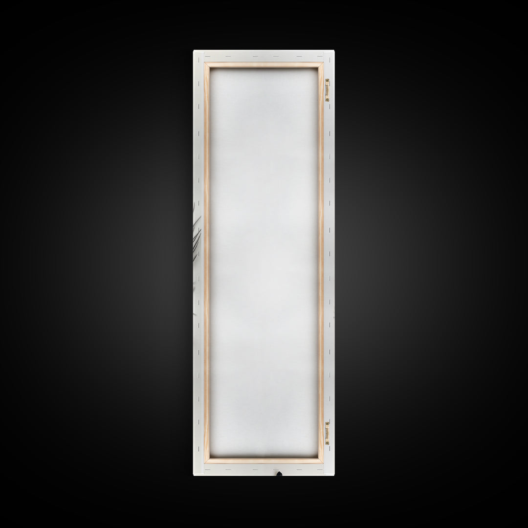 Abstract Black Feather Painting Print, Tall Skinny Art, Retro Home Decor, Abstract Art, Narrow Tall Wall Art, Feather Art, Farmhouse Art