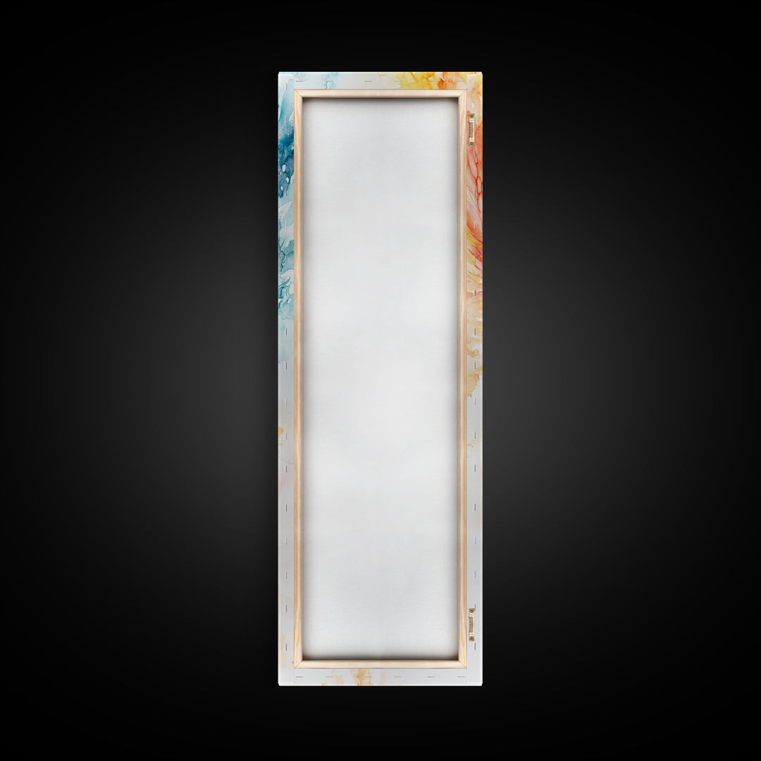 Ethereal Phoenix Rising from the Ashes in Subtle Pastel Shades – Mystical Bird Canvas Print, Ideal Wall Art for Calm and Cozy Spaces