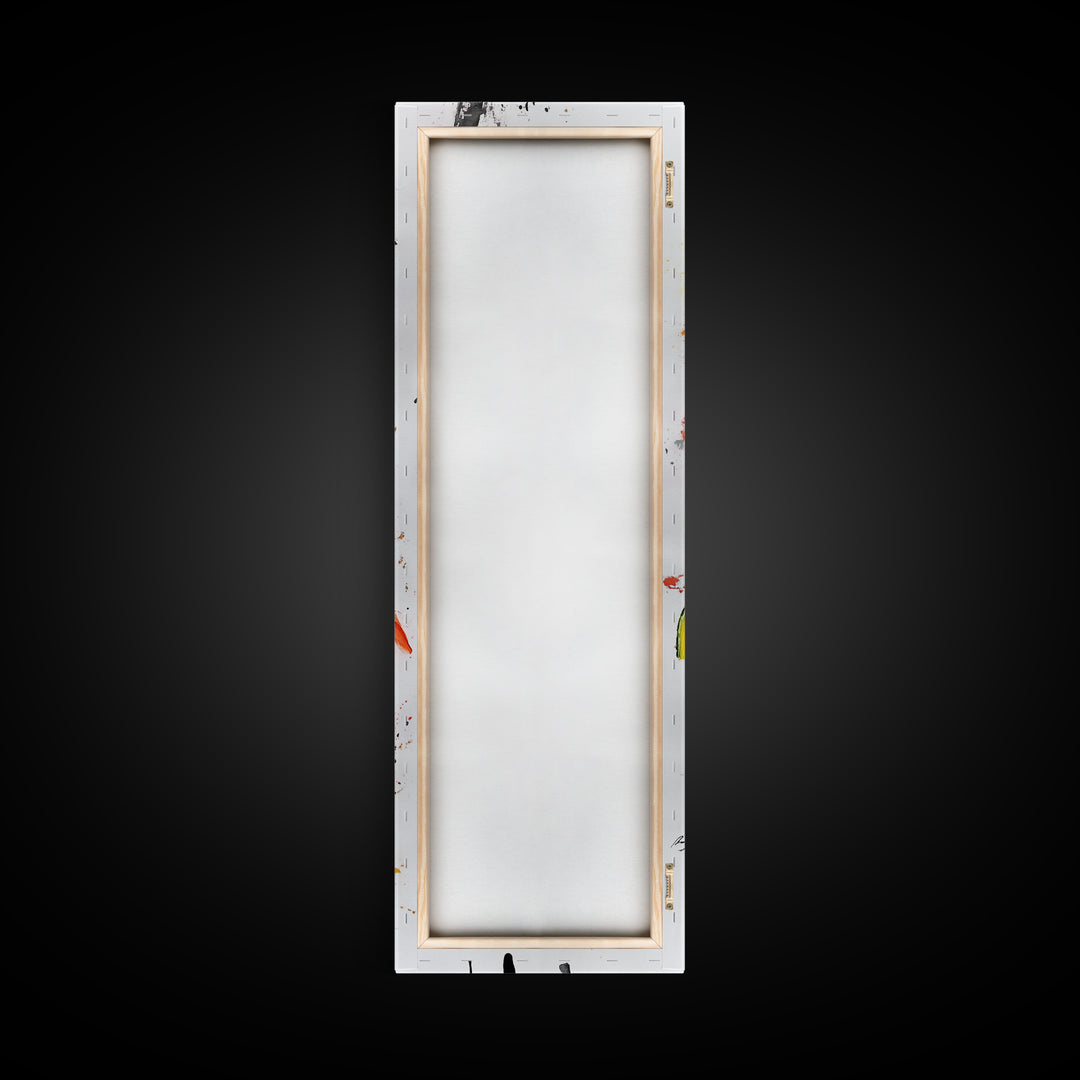 Abstract Art For Kitchen - Framed Canvas Print - Sushi Painting - Sushi Art - Kitsch Kitchen Wall Art - Tall Skinny Art - Narrow Wall Art - Kitchen Decor