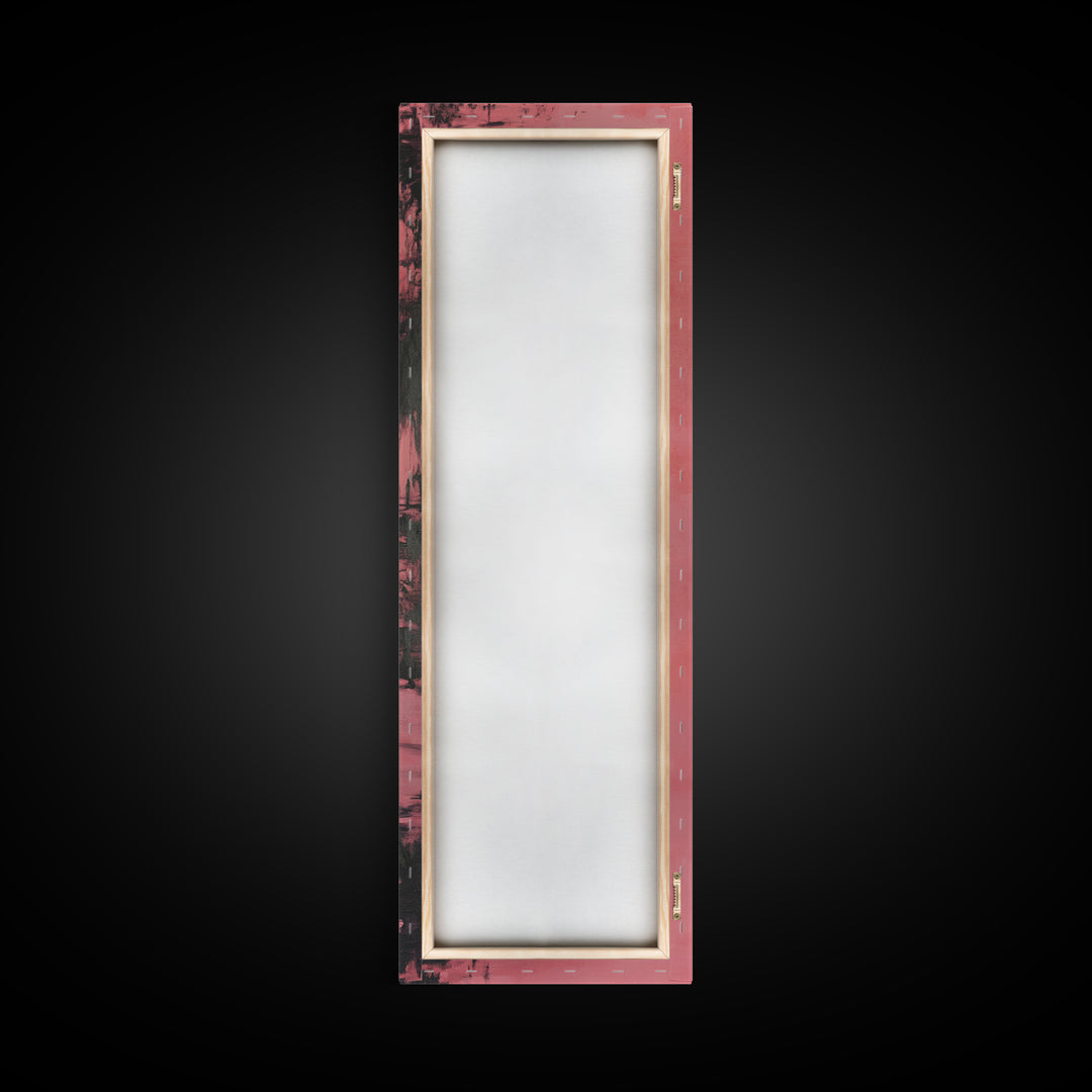 Reflections of a Pink Flamingo, Framed Canvas Print, Vaporwave Wall Art, Coastal Decor, Living Room Accent Piece, Pink Flamingo Art