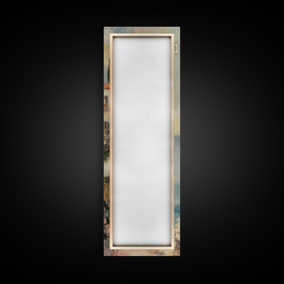 Abstract Oil Painting Print Of a Woman Overlooking the Coast, Victorian Oil Painting, Nautical Seascape Painting, Wall Decor for Girls