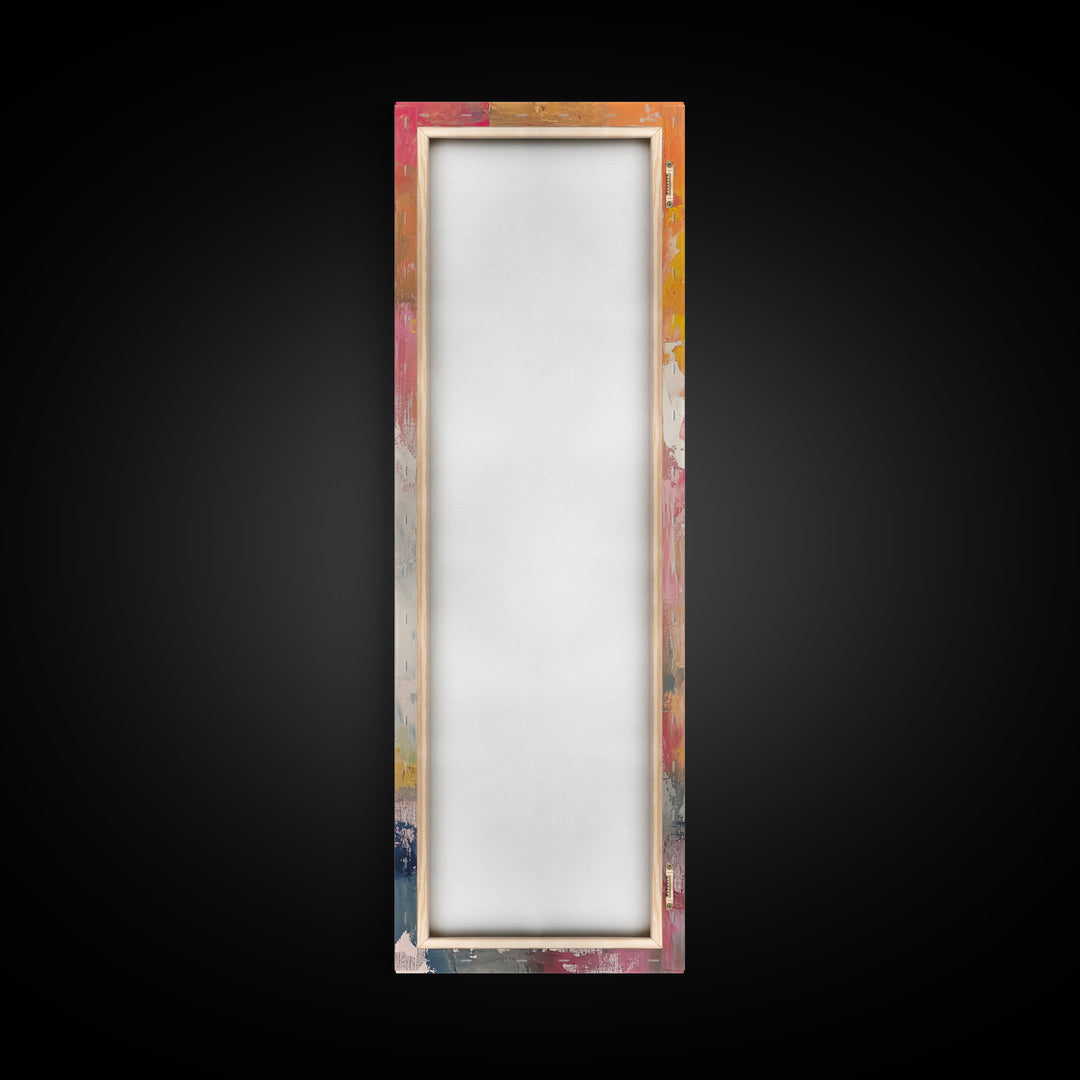 Canvas Print of Vibrant Lighthouse Painting with Nautical Decor, Coastal Wall Art, Bright Sunset, Above Couch Art, Tall Skinny Art, Seascape Painting, Gift Idea