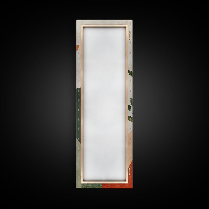 Canvas Print of Abstract Minimalist Art with Sage Green Wall Art, Orange Accents, Boho Decor, Southwest Wall Art, Above Couch Art, Living Room Art