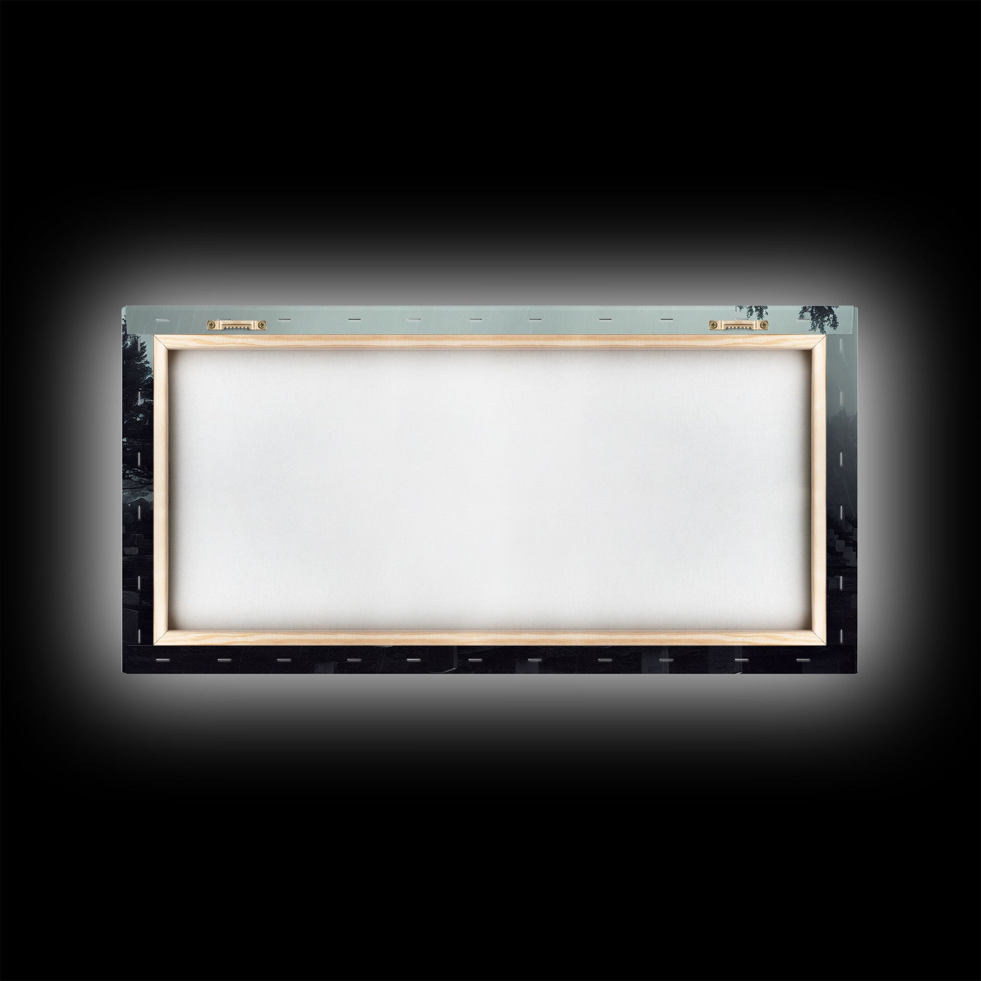 Creepy Haunted Cemetery, Spooky Halloween Art, Graveyard, ready to hang canvas print wall art, Black And White Art, Halloween Decor