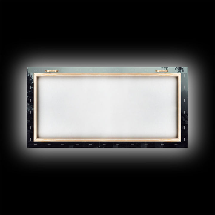 Creepy Haunted Cemetery, Spooky Halloween Art, Graveyard, ready to hang canvas print wall art, Black And White Art, Halloween Decor