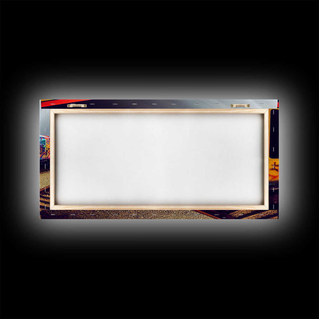 Train car graffiti wall decor, train box car, ready to hang canvas print wall art, graffiti art