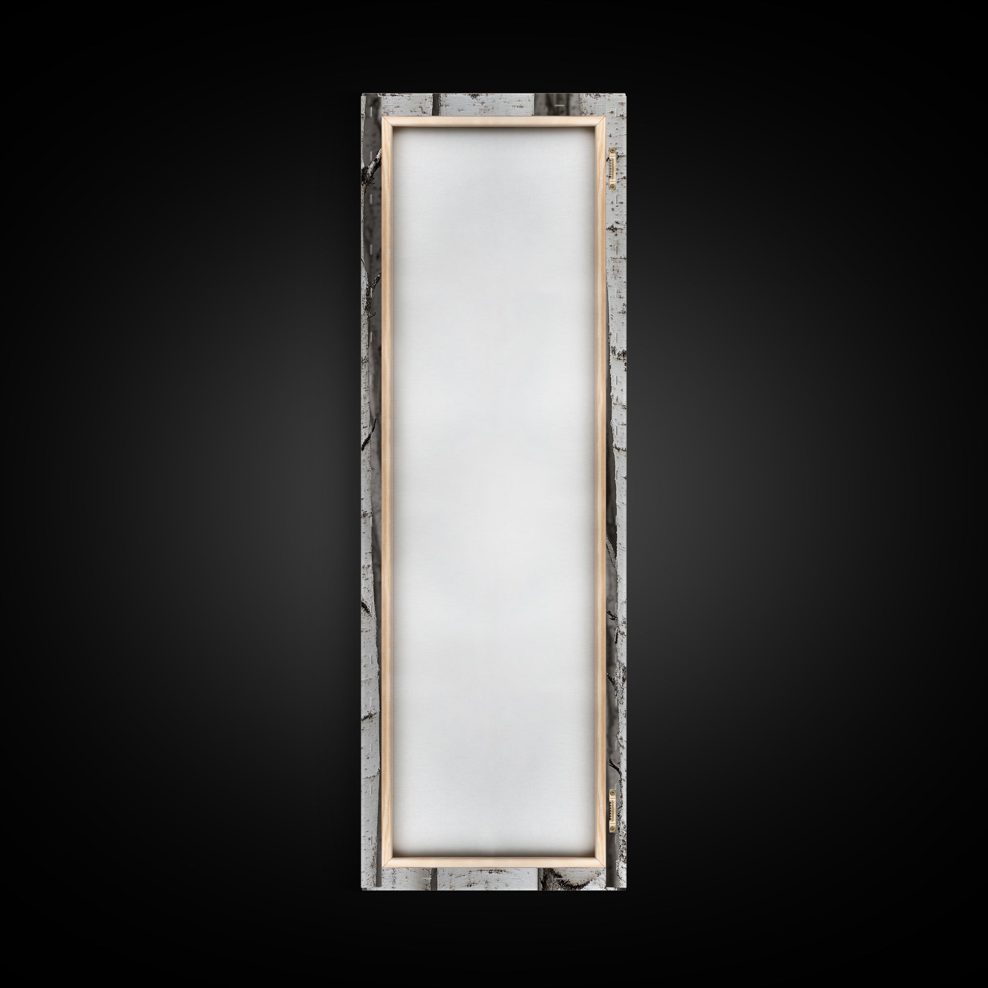 Classic Birch Trees Black and White Wall Art Framed Canvas Print Rustic Farmhouse Art Tall Narrow Art Guest Room Decor