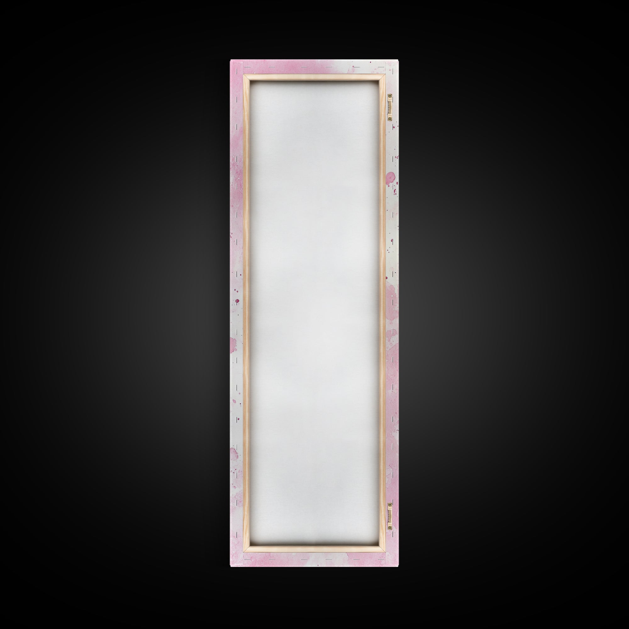 Pink Feather Artwork Framed Canvas Print, Vertical Whimsical Art Light Pink Decor, Boho Minimalist Gift Bedroom and Dorm Wall Art