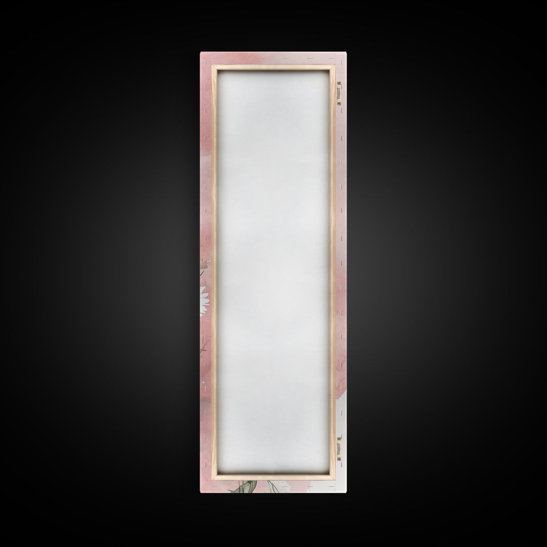 Daisy Canvas Print Wildflower Painting Rustic Floral Art Farmhouse Decor Light Pink Vertical Wall Art Bedroom Gift Idea Botanical Prints