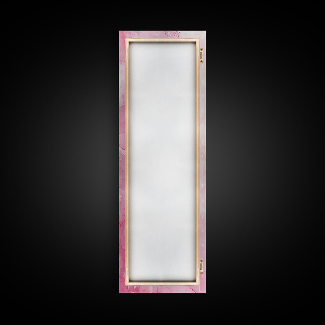 Elegant Pearl Necklace Canvas Print Whimsical Art Long Narrow Wall Art Pink Abstract Art Gift Idea Decorative Jewelry Painting Vertical