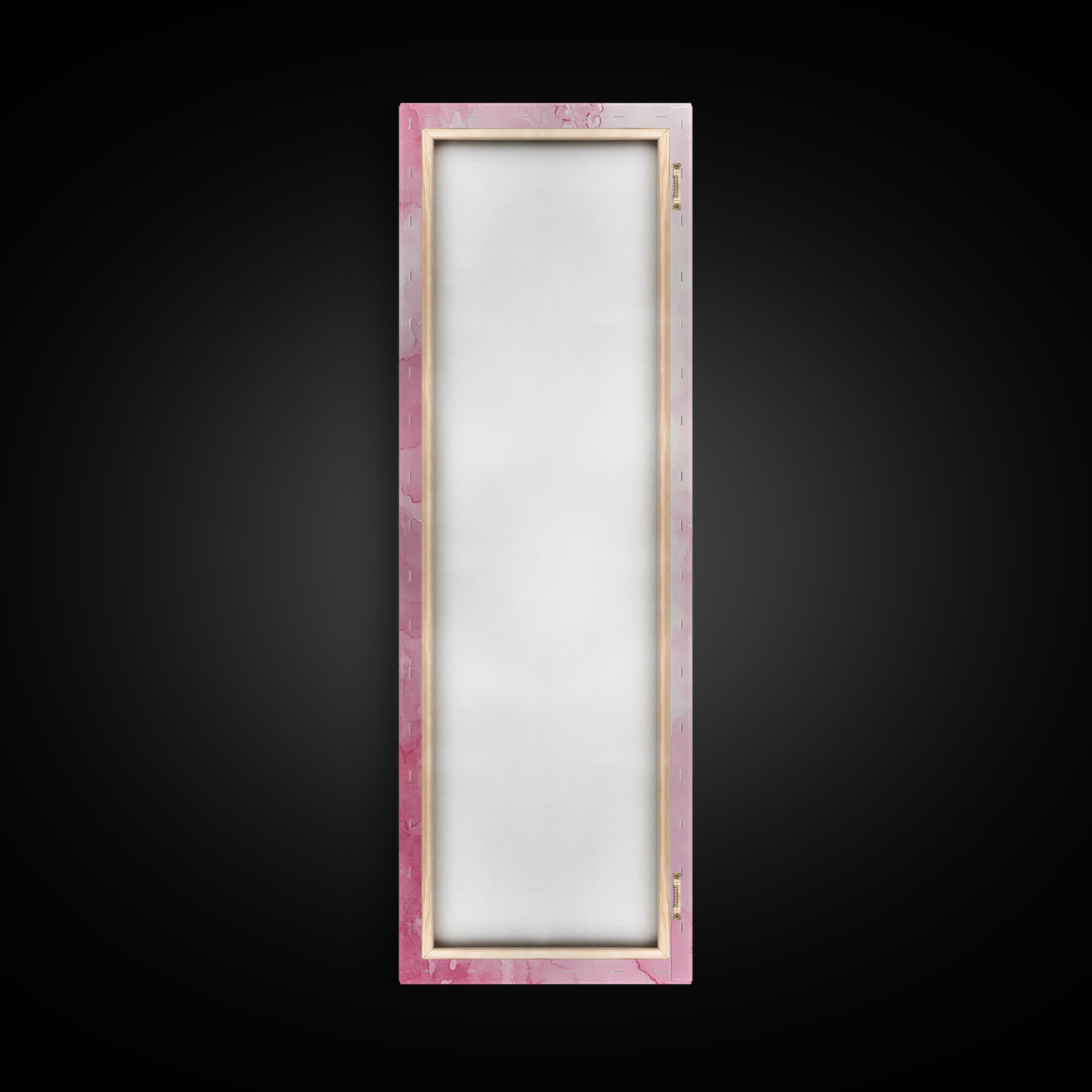 Elegant Pearl Necklace Canvas Print Whimsical Art Long Narrow Wall Art Pink Abstract Art Gift Idea Decorative Jewelry Painting Vertical