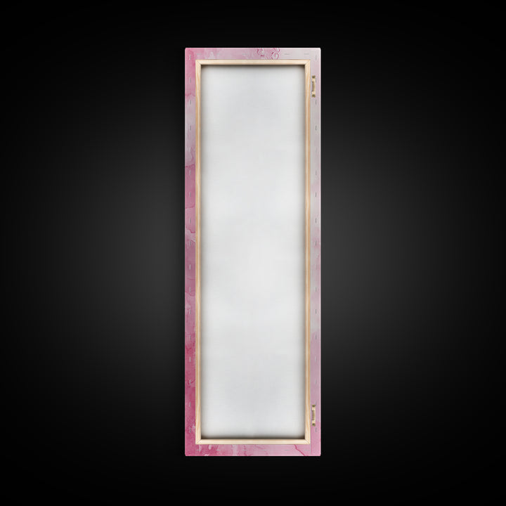 Elegant Pearl Necklace Canvas Print Whimsical Art Long Narrow Wall Art Pink Abstract Art Gift Idea Decorative Jewelry Painting Vertical