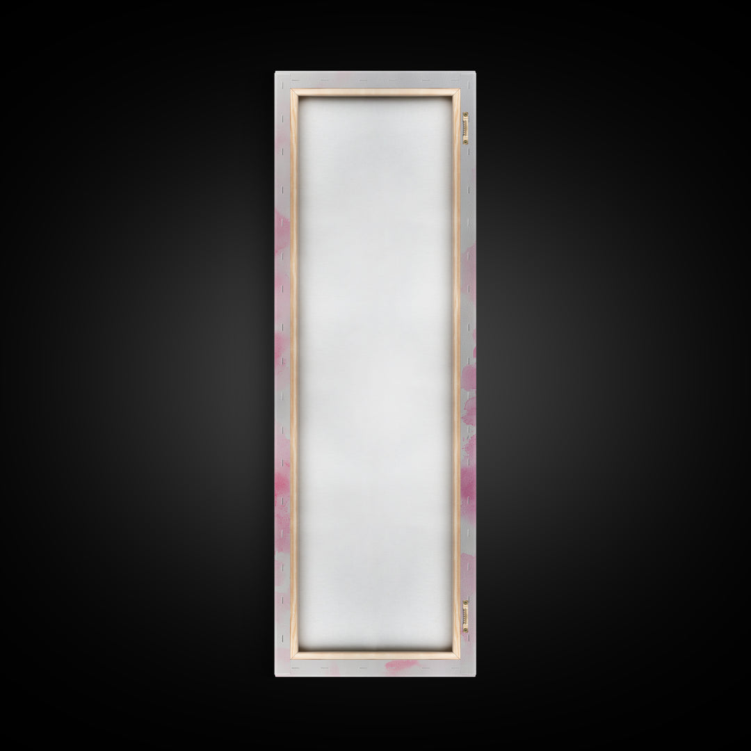 Pink Lipstick Canvas Print Feminine Pink Abstract Art Light Pink Wall Art Whimsical Art Rustic Decor Vertical Gift Idea Above Sofa