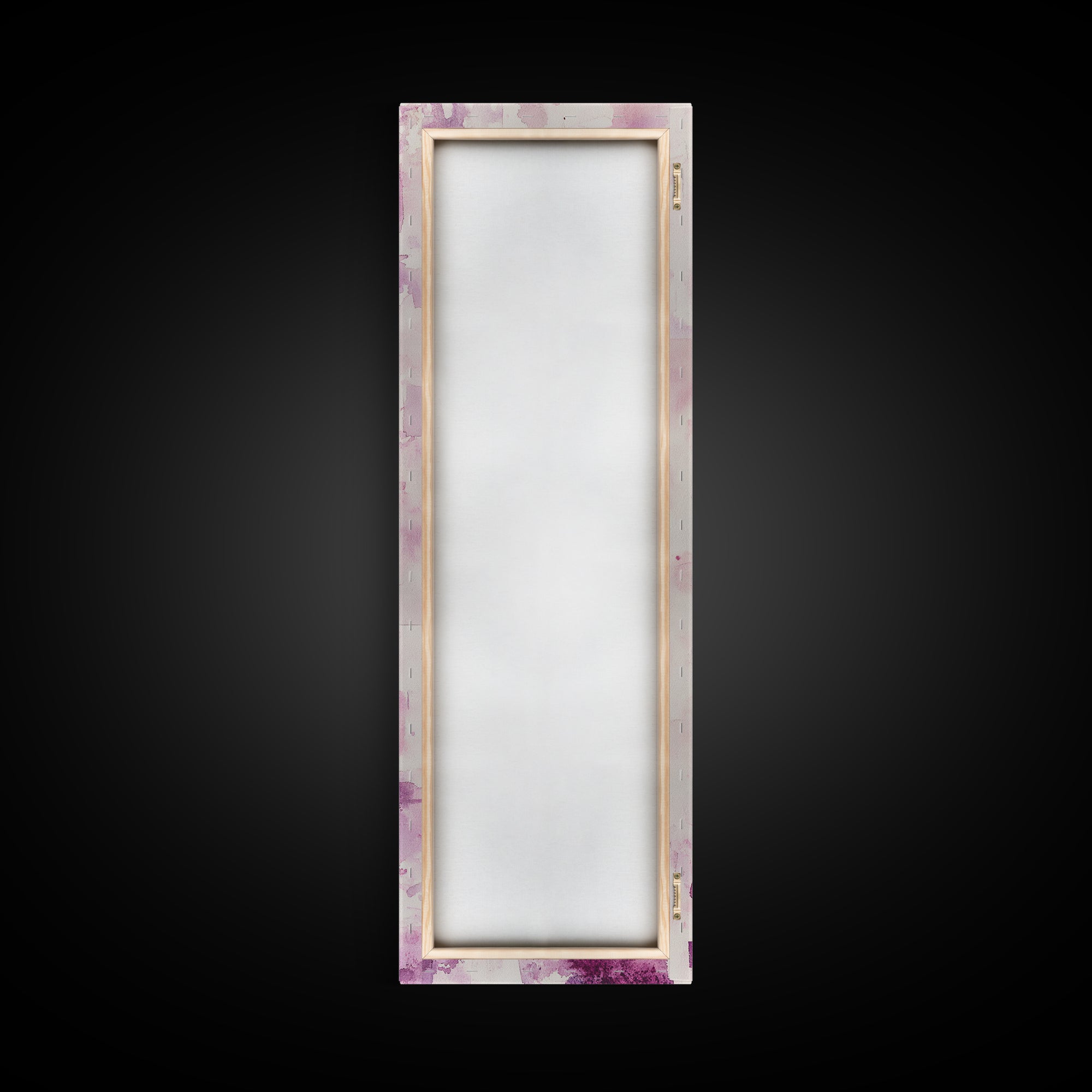 Shimmer Palette Canvas Print, contemporary gemstone painting in pink and purple hues, long narrow wall art with modern abstract vibes.