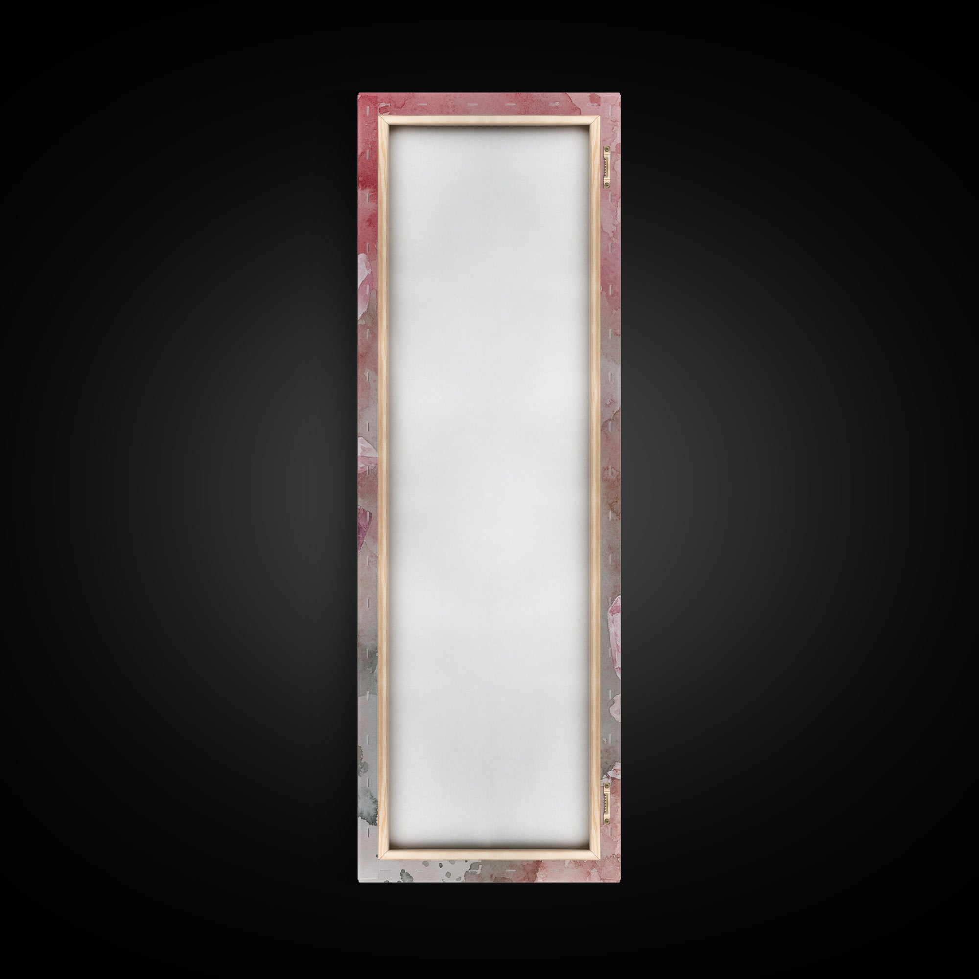 Rose Quartz Crystal Canvas Print - Gemstone Painting in Light Pink Tones, Healing Energy Inspired Wall Art, Boho Room Decor