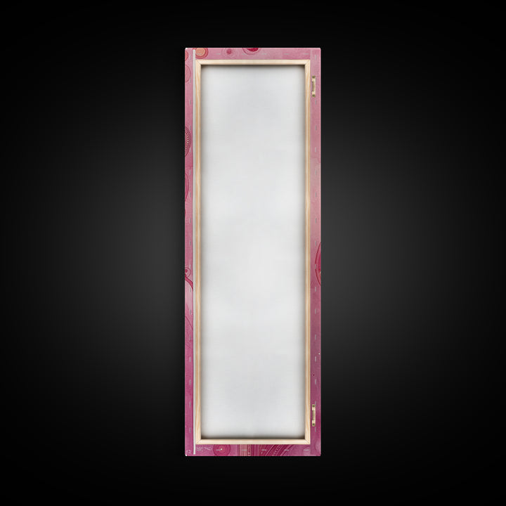 Abstract Botanical Framed Canvas Print Art Nouveau Print Pink Wall Art Whimsical Art Bedroom Decor Vertical Wall Art Boho Art