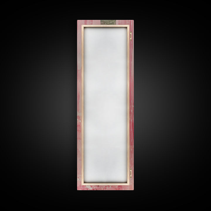 Pink Floral Curtains Framed Canvas Print Whimsical Art Light Pink Wall Art Vertical Wall Art Minimalist Art Rustic Decor Gift