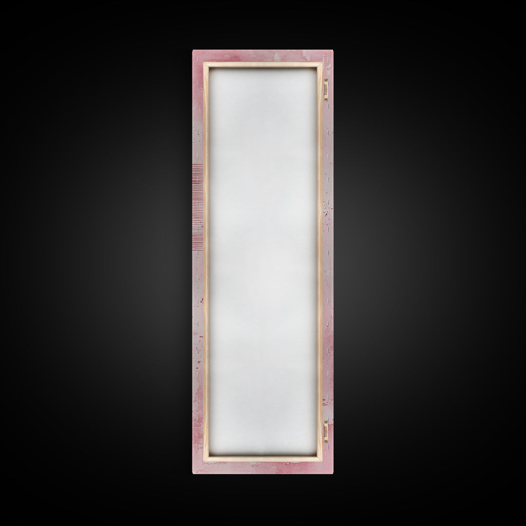 Hairbrushes And Combs Framed Canvas Print Light Pink Wall Art Minimalist Art Long Narrow Wall Art Tall Skinny Art Gift Idea