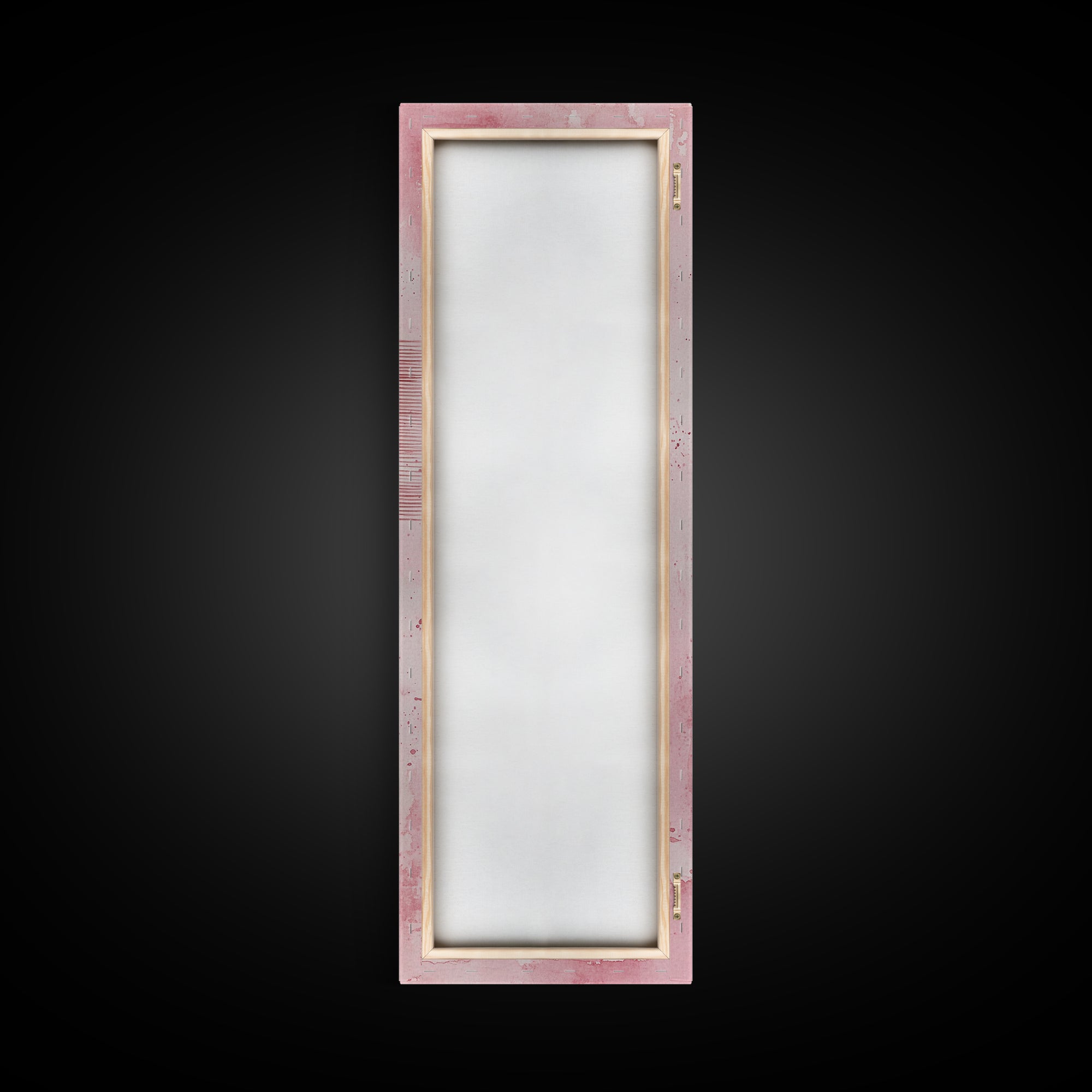 Hairbrushes And Combs Framed Canvas Print Light Pink Wall Art Minimalist Art Long Narrow Wall Art Tall Skinny Art Gift Idea