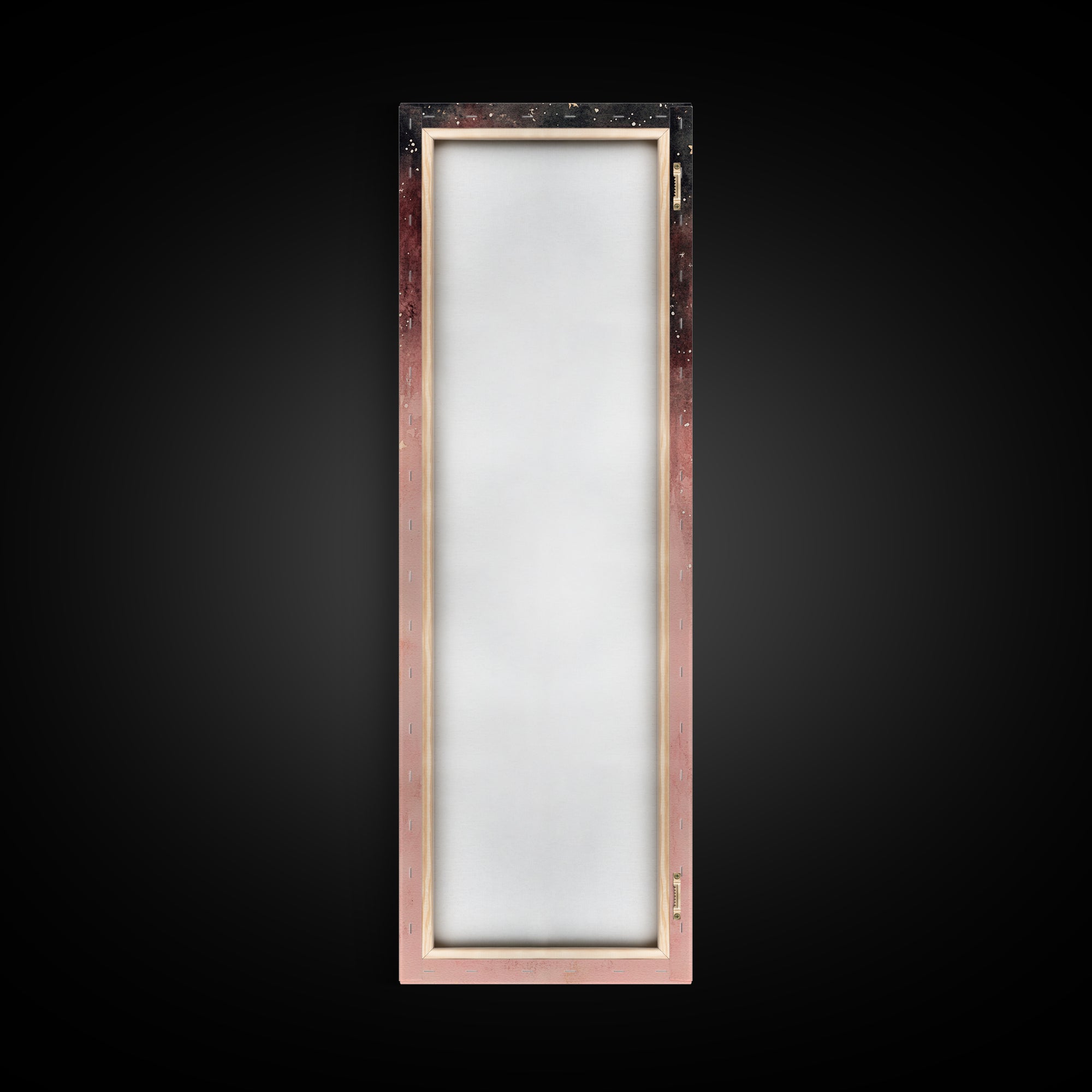 Crescent Moon Canvas Print Starry Night Pink Abstract Vertical Wall Art Zen Room Decor Dreamy Boho Gift Idea