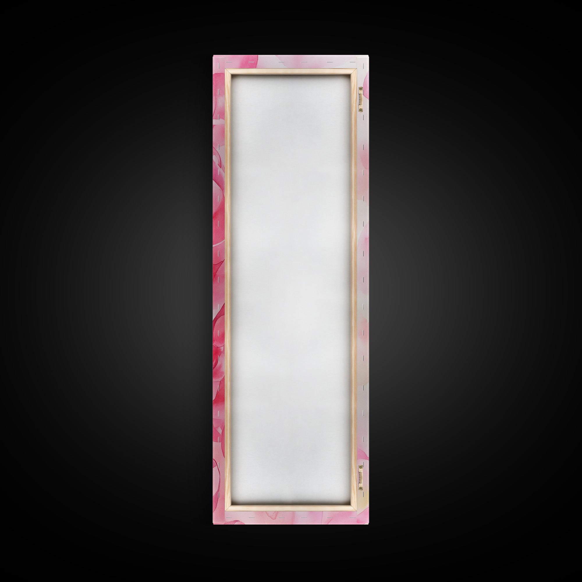 Pink Ribbons Canvas Print Abstract Feminine Wall Art Whimsical Vertical Decor Skinny Boho Gift Idea Light Pink Aesthetic