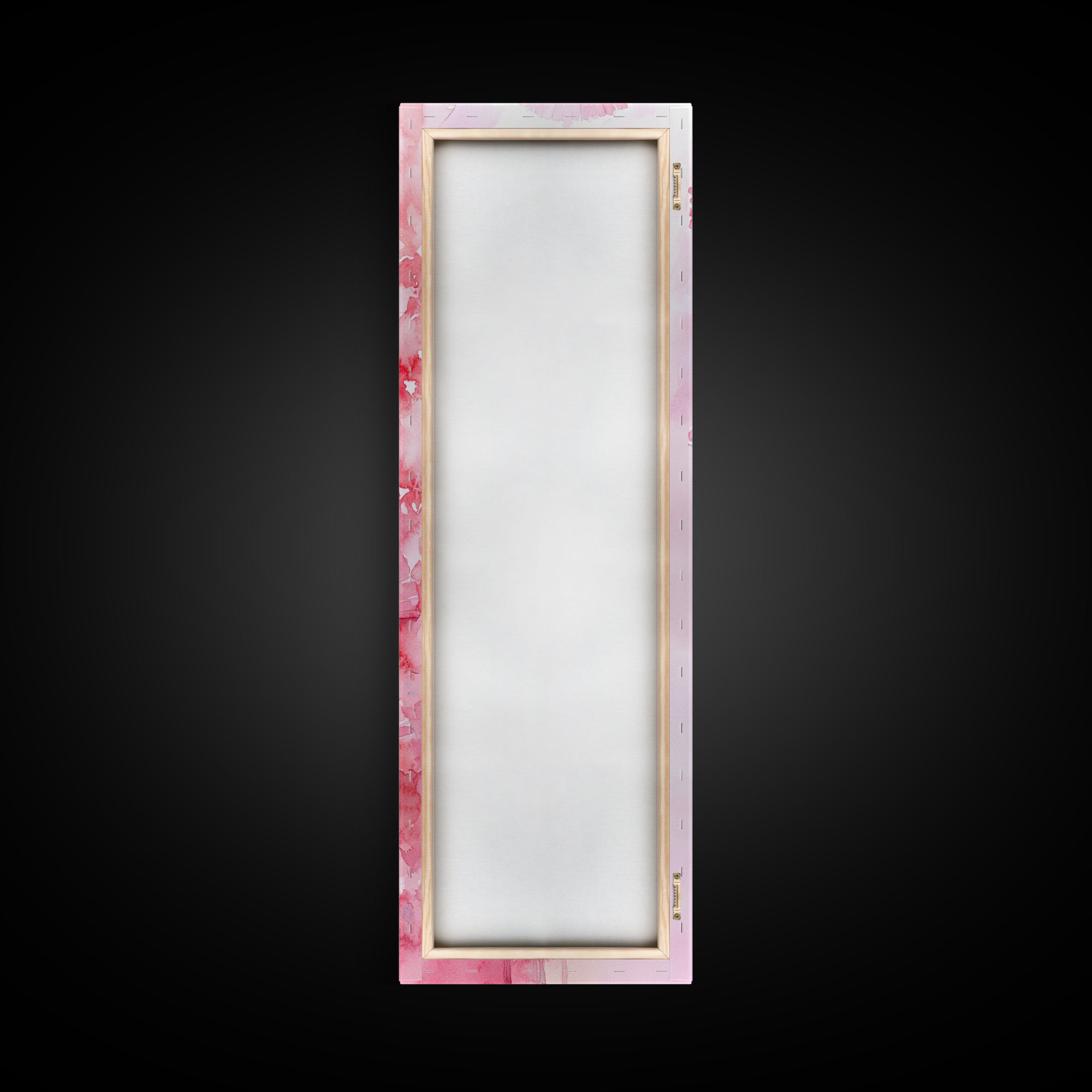 Elegant Hand Fans Framed Canvas Print Chinoiserie Wabi Sabi Wall Art Vertical Pink Decor Skinny Tall Art Light Pink Wall Art