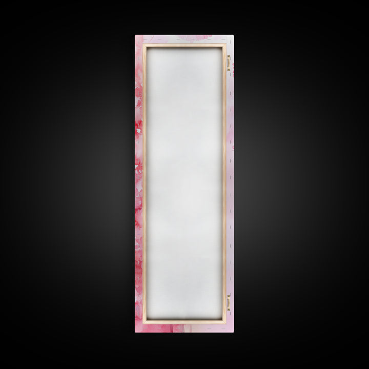 Elegant Hand Fans Framed Canvas Print Chinoiserie Wabi Sabi Wall Art Vertical Pink Decor Skinny Tall Art Light Pink Wall Art