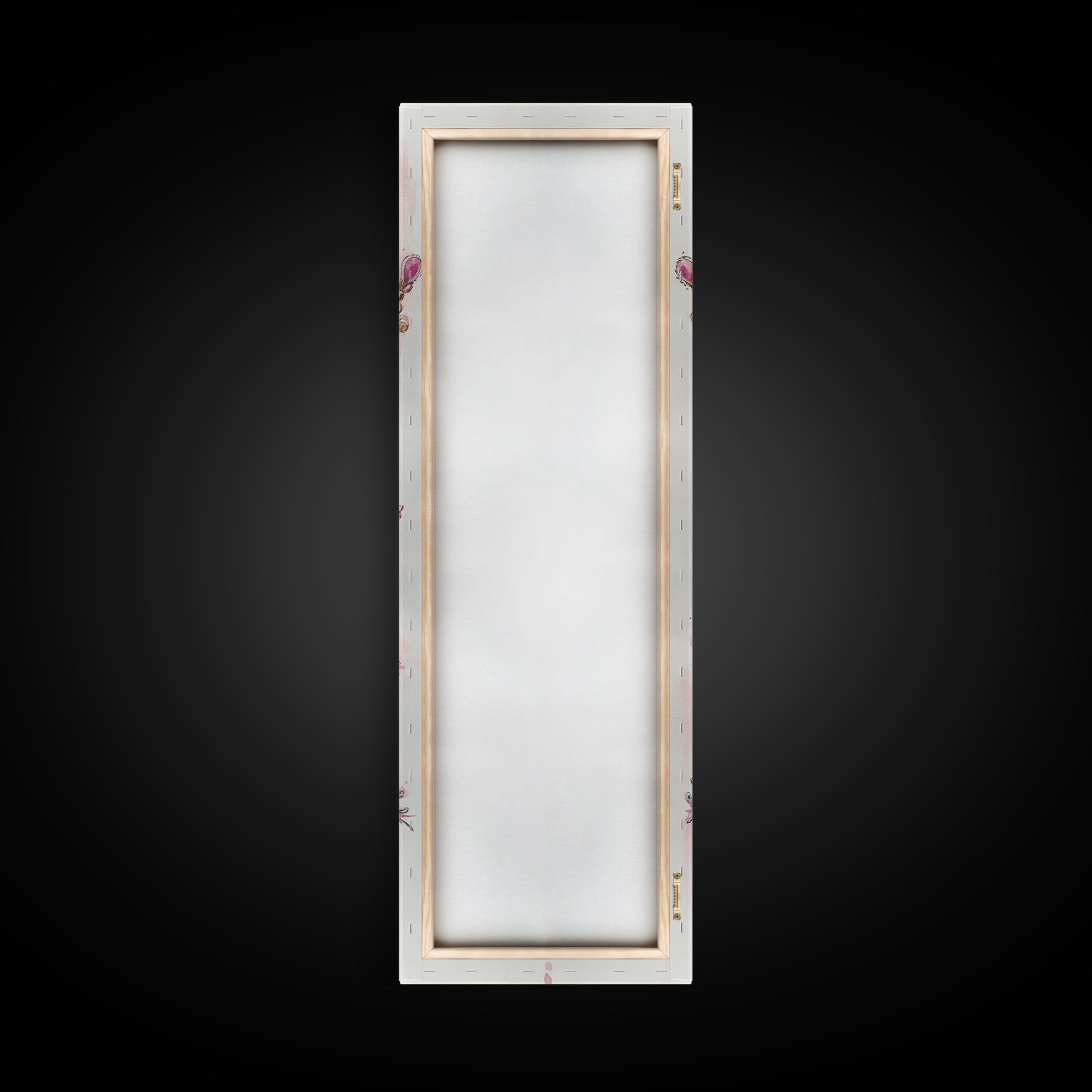 Royal Pink Tiara Framed Canvas Print Princess Gemstone Painting Feminine Wabi Sabi Art Vertical Wall Art Elegant Home Decor