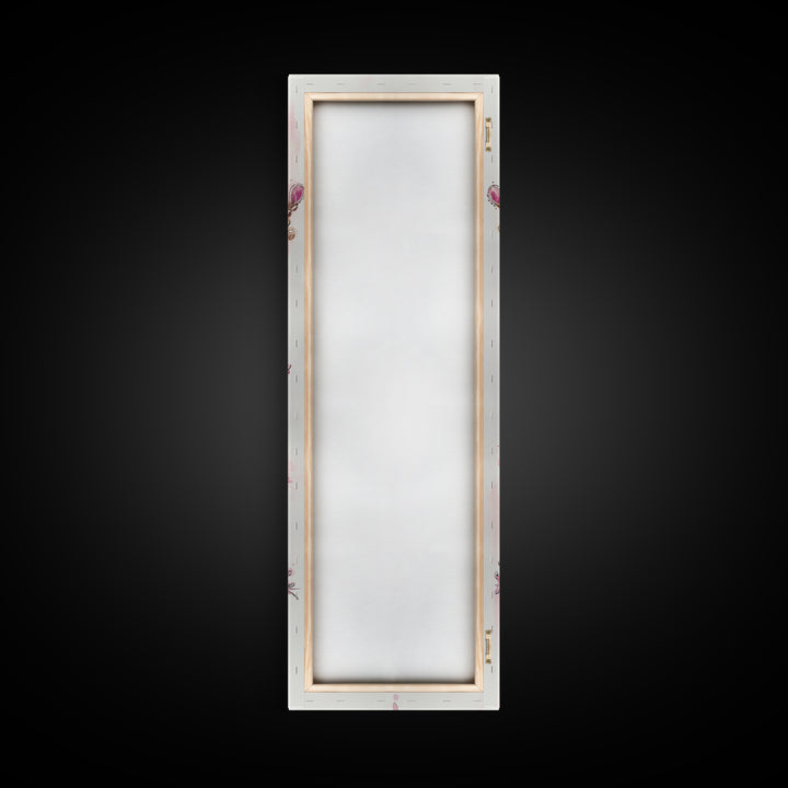 Royal Pink Tiara Framed Canvas Print Princess Gemstone Painting Feminine Wabi Sabi Art Vertical Wall Art Elegant Home Decor