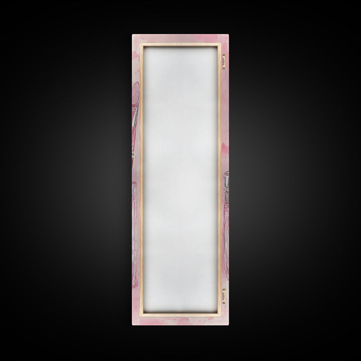 Delicate Makeup Illustration Canvas Print Pink Abstract Art Feminine Wall Decor Light Pink Wall Art Gift Idea Unique Painting